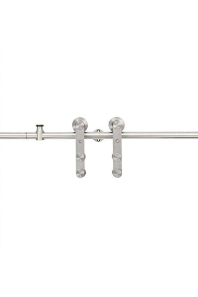 vidaxl Kit de feronerie pentru ușă glisantă, argintiu, 183 cm, din oțel inoxi...