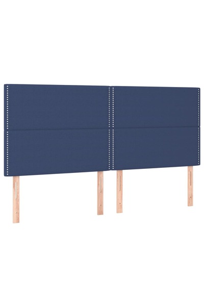 vidaxl Tăblie de pat albastră 200x5x118/128 cm, material textil