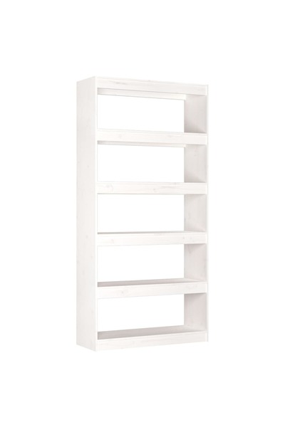 vidaxl Bibliotecă/Separator cameră, alb, 80x30x167,4 cm lemn masiv pin