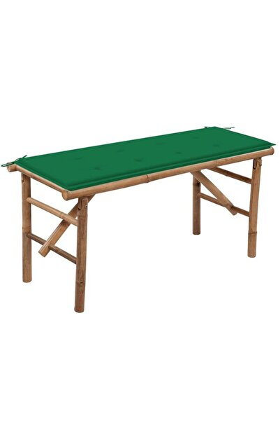 vidaxl Bancă de grădină pliabilă cu pernă, 118 cm, bambus