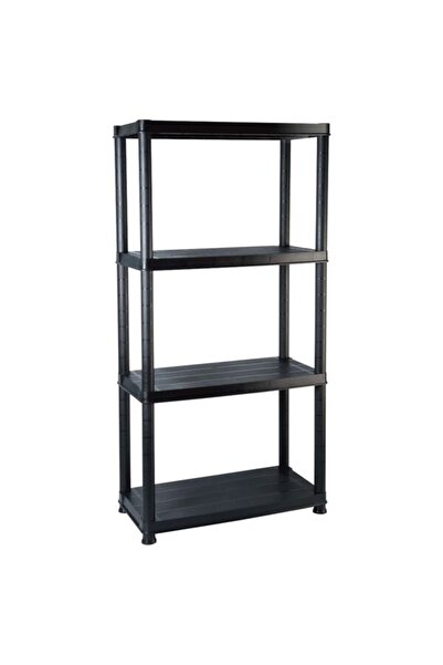 vidaxl Raft de depozitare cu 4 polițe, negru, 61 x 30.5 x 130 cm, plastic