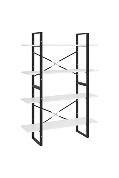 vidaxl Bibliotecă cu 4 rafturi, alb, 100x30x140 cm, PAL