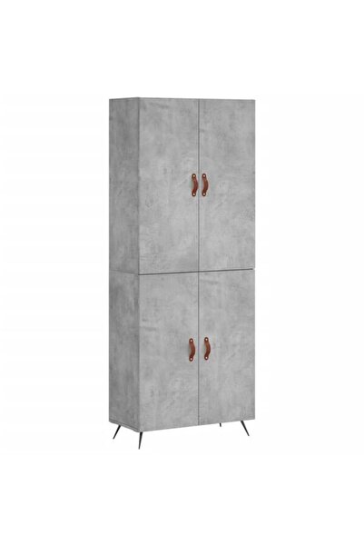 vidaxl Dulap înalt, gri beton, 69,5 x 34 x 180, lemn prelucrat