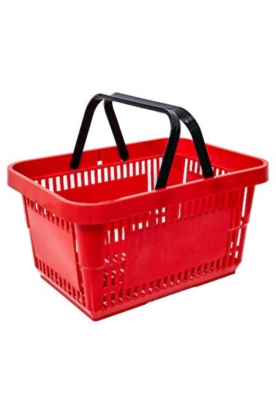Handlekraft ®   Coș de cumpărături, 28 L, Mânere duble, Plastic rezistent, Roșu