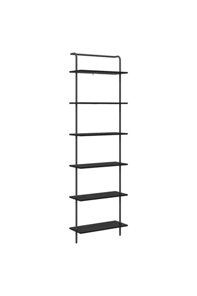 vidaxl Raft pentru cărți Stejar Negru 60 x 24 x 203 cm Lemn compozit