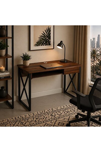 laverahome مكتب دراسة وعمل خشبي بني - 120 سم