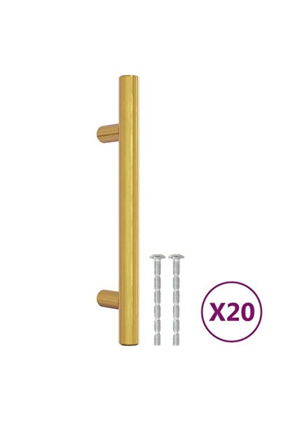 vidaxl Mânere de mobilă, 20 bucăți, aurii, 96 mm, oțel inoxidabil