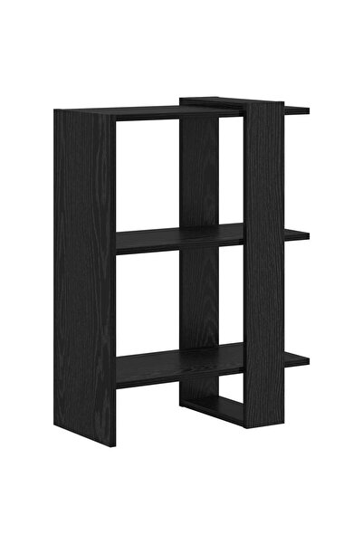 vidaxl Raft pentru cărți Stejar Negru 52 x 25 x 71,5 cm Lemn compozit