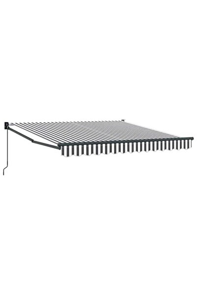 vidaxl Copertină retractabilă antracit/alb, 3 x 2,5 m, textil/aluminiu