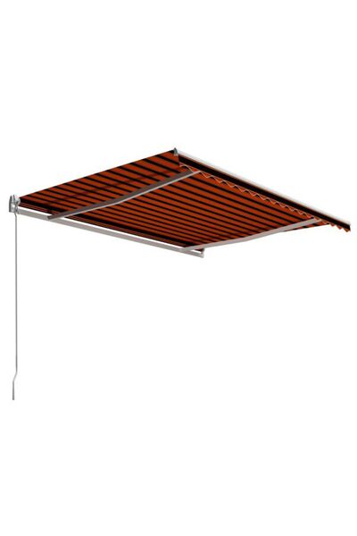 vidaxl Copertină retractabilă manuală, Portocaliu și Maro, 400 x 300 cm