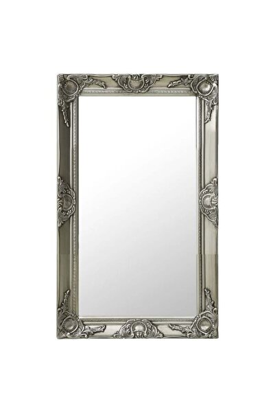 vidaxl Oglindă de perete în stil baroc, argintie, 50 x 80 cm