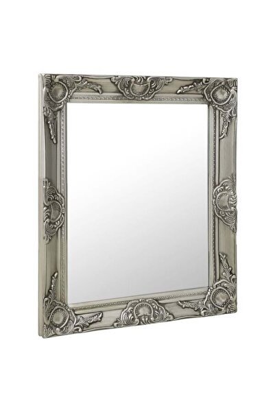 vidaxl Oglindă de perete în stil baroc, argintie, 50 x 60 cm