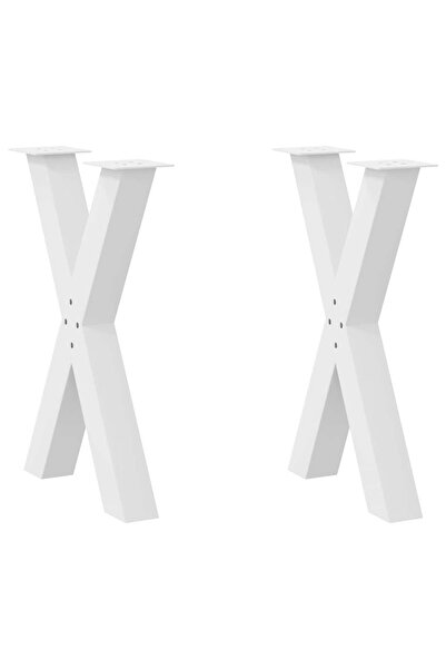 vidaxl Picioare de masă în formă de X, 2 buc., alb, 60x(72-73) cm, oțel