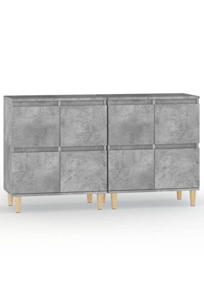 vidaxl Dulapuri, 2 buc., gri beton, 60 x 35 x 70 cm, lemn prelucrat