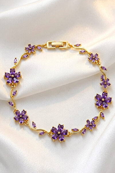 Elifsu Jewelry Lotus Flower Bracelet Lotus Bracelet Steel Bracelet with Zirco...