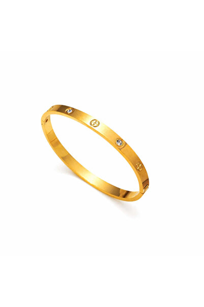 Pursehuit Brățară tip bangle, auriu, din oțel inoxidabil, placată cu aur de 1...