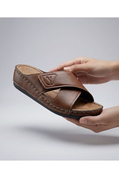 GEZER Taba Women's Slippers Silicone Cross Naturella Velcro Cross Home and Ou...