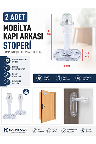 8 cm Furniture Door Back Stopper 2 Pieces | Door Bumper | Wall Protector | Door Stopper