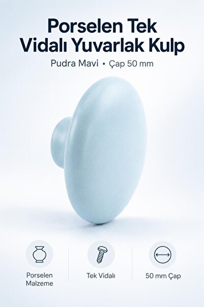 Generic Brand Porcelain Round Flat Blue Color (1 Piece) Furniture Kitchen War...