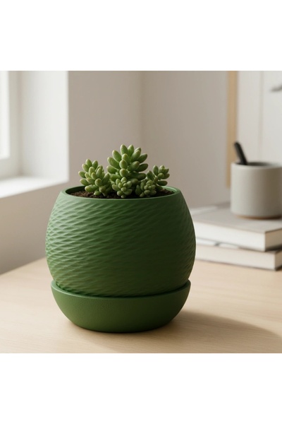 OEM Ghiveci Decorativ Imprimat 3D pentru Plante și Suculente, 80mm - Olive gr...