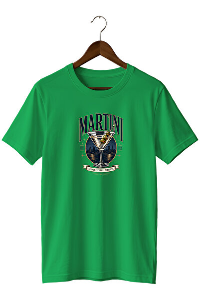 remonz Martini Cocktail Unisex Cocktail Printed Regular Fit Crew Neck T-Shirt