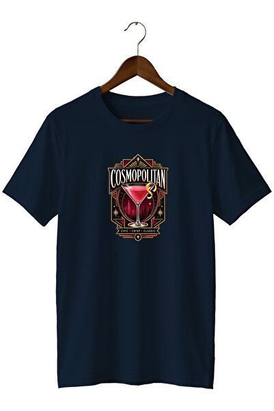 remonz Cosmopolitan Cocktail Unisex Cocktail Printed Regular Fit Crew Neck T-...