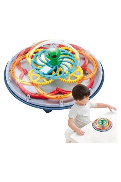 DAT Magnetic Maze Ball Game with Spinning Gears and LED Lights, Colorful Inte...