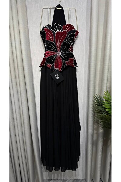 Jood Luxury Embroidery Flower Long Evening Dress