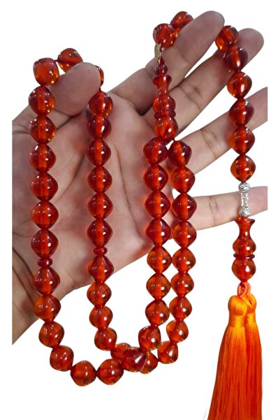 Cekke Tesbih Original Fire Amber Prayer Beads 3*15 mm Cekke Signed 45 Habbe C...