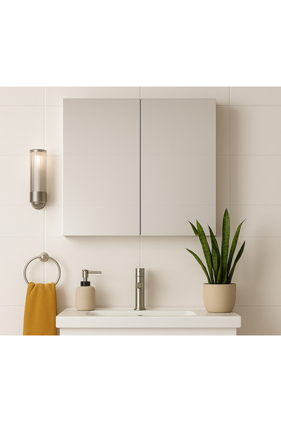 Tasarım DMZ Home Concept Tamamı MDF, 60x60x15 cm Aynalı Banyo Dolabı | Raflı ...