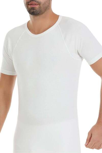YILDIZ Men's Short Sleeve Thermal Underwear Ecru