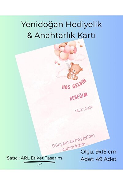 arl etiket tasarım dijital baskı merkezi Hoş geldin Bebeğim Yazılı Yenidoğan ...