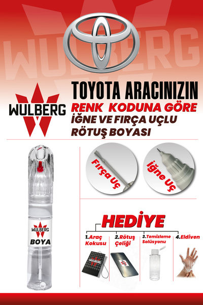 Wulberg TOYOTA Boya Koduna Göre Rötuş Boyası 25 ml İğne & Fırça Uçlu Kalıcı Ç...