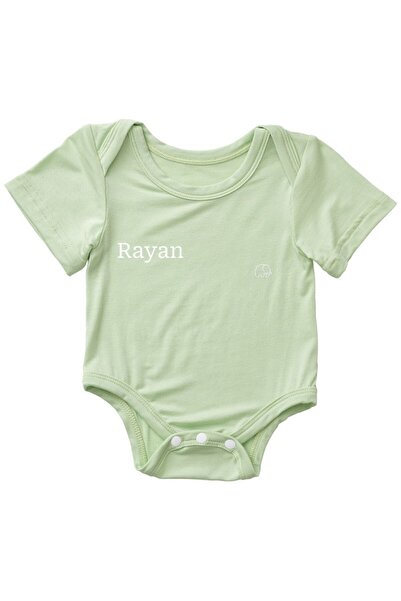 Anvi Baby - Personalized Baby Organic Bamboo Spandex Bodysuit - Light Mint_3-6M