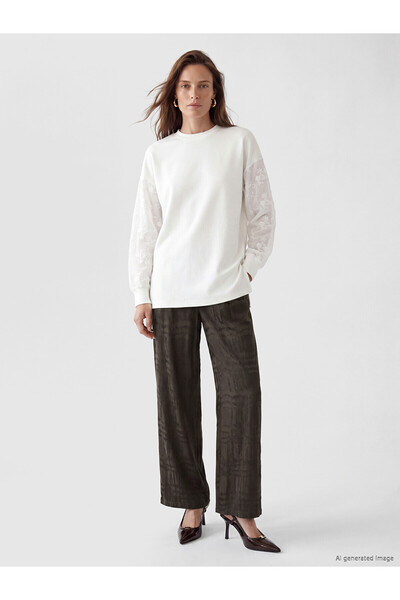 LC Waikiki Nevavm Loose Fit Plaid Women's Trousers with a Difference