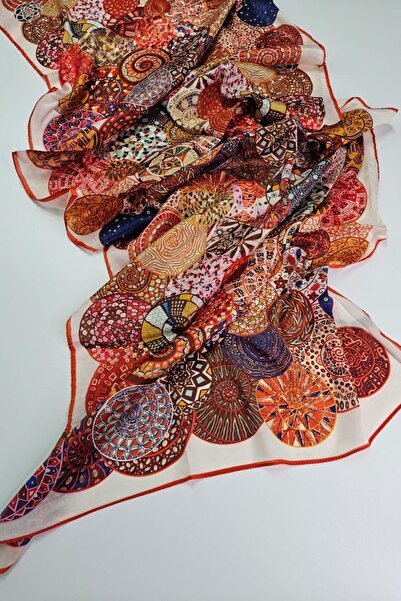 shalya scrafs Ethnic Mandala Pattern Colorful Voile Silk Shawl Accessory Shou...