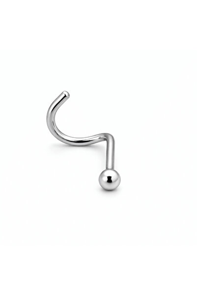 NIRE Ατσάλινο σκουλαρίκι piercing μύτης ασημένιο SM0030