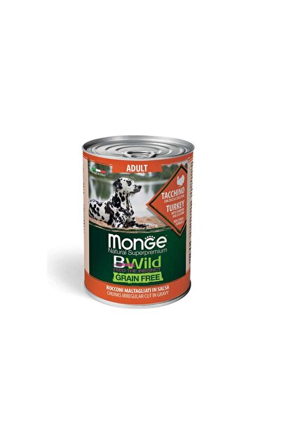 Monge Bwild Grain Free Κονσέρβα Σκύλου με Γαλοπούλα, Κολοκύθα και Κολοκυθιά 4...