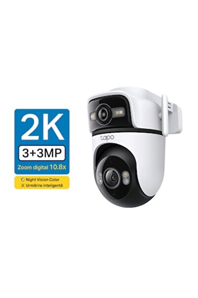 TP-LINK Cameră de supraveghere wireless Tapo C 545 D, 2 lentile, 2K 3MP, Pano...