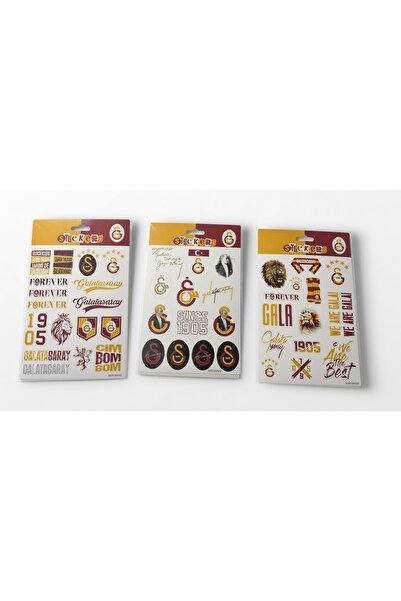 Piolent galatasara Sarı Kırmızılı Logolu Sticker Seti Taraftar Çıkartması Lap...