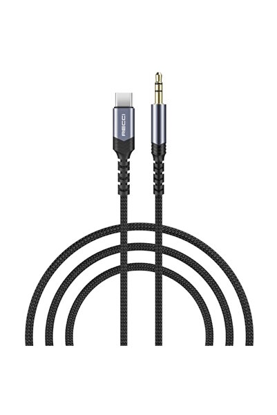 Recci Καλώδιο 3.5mm σε Type-C Μαύρο 1.2μ