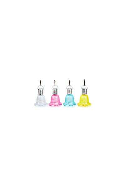 Mercaton Lampă solară suspendată în formă de floare cu 3 LED-uri alb cald, il...