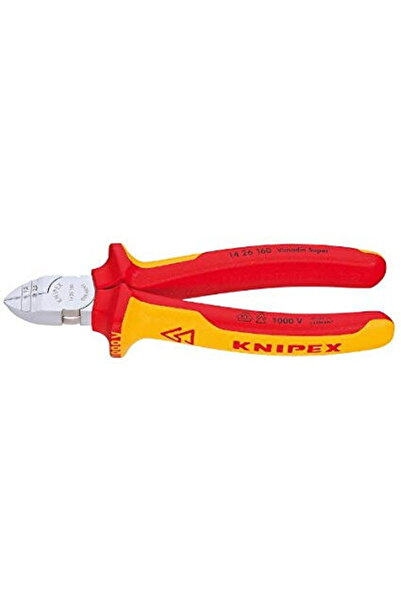 Knipex 14 26 16 Clește de dezizolat și tăiat - Aprobat VDE - 160 mm