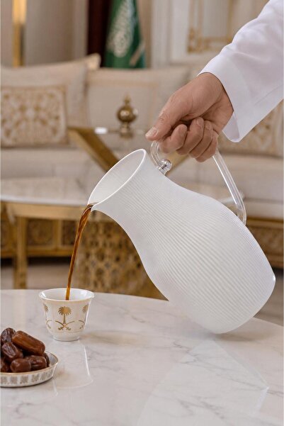 Generic Arabic Coffee Pot in White Color and Transparent Handle with Capacity...