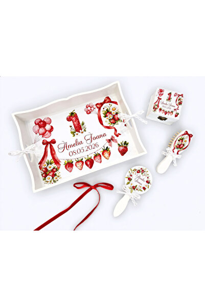 MILUNA Set tavita pentru mot - Set 1 an Capsuni