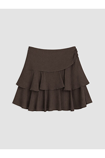 LC Waikiki Esvab • Modern & Distinctive Zippered Waist Ruffle Layered Short S...