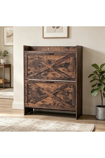 Roam shop Shoe Storage Cabinet Organizer with Flip Drawers, Freestanding Narr...