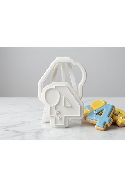 Onflow 4 Year Old Cookie Mold - Birthday Themed with Balloons