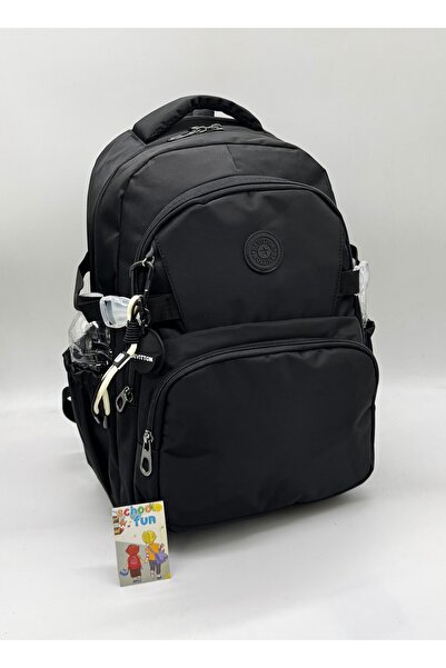 Tiny Kulomi Backpack School Waterproof School Backpack Satin Fabric 34600 Black