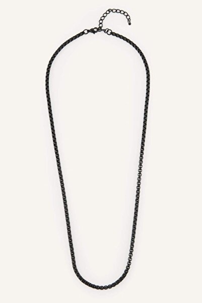 DeFacto Men's Black Chain Necklace I0512Axns